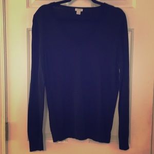 J.crew Black Cotton V-neck Sweater